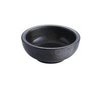 Cuenco redondo de cerámica para sopa de fideos creativos para el hogar, vajilla simple y exquisita, borde negro perla de 5 pulgadas de grosor