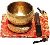 cuenco sonoro,juego de cuencos tibetanos, Cuenco budista de cobre con un hermoso sonido for la curación con sonido de los chakras y el yoga. Regalos de Navidad perfectos for mujeres