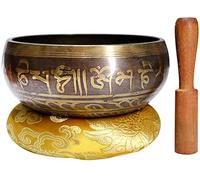 cuenco sonoro,juego de cuencos tibetanos, Cuenco de sonido budista con mazo y cojín de seda for la curación de chakras y la atención plena mediante yoga(9.5cm)