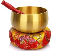 cuenco sonoro,juego de cuencos tibetanos, Cuenco de sonido de Buda de metal, regalo único, excelente, dorado