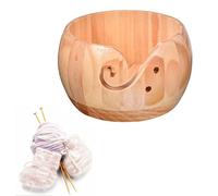 Cuenco Tejer Madera, Hecho a Mano Cuenco Hilo, con Hendidura Hilo y Agujeros Perforados, para Labores Aguja, Ganchillo, Punto, DecoracióN Hogar