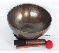 Cuenco tibetano antiguo hecho a mano de 10 pulgadas