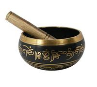 Cuenco tibetano budista con palo de madera, cuenco de meditación, musicoterapia, 12,7 cm