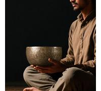 Cuenco tibetano budista de 6.3 pulgadas con palo de golpeo, para meditación, yoga y atención plena