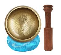 Cuenco Tibetano Cantor Set - Cuenco de Meditación Hecho a Mano para Mindfulness, Sanación con Sonido, Yoga, Equilibrio de Chakras y Alivio del Estrés - Incluye Cojín y Mazo - Regalo Espiritual