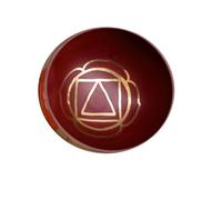 Cuenco tibetano colorido, cuenco de cobre con sonido Buda hecho a mano for yoga, meditación, sanación y oración palo madera Equilibrio Emocional(Rot)