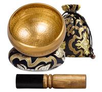 Cuenco Tibetano, Cuencos Tibetanos Conjunto con Mazo de Madera, Cojín, Bolsa y 8cm Cuenco Tibetano, Hecho a Mano Cuenco Tibetanos en Nepal, con Sonido Para Meditar, la Sanación Holística