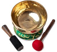 Cuenco tibetano curativo - hecho a mano, para meditación, yoga, terapia de sonido, curación espiritual, oración, relajación mental y cuerpo, buen bienestar (8.8 pulgadas)