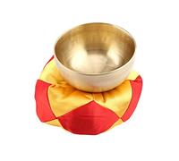Cuenco Tibetano de 20Cm, Cuenco Tibetano de Alta Calidad, Juego de 15 × 14 × 9, Budismo Tibetano, Cuenco de Latón para Meditación, Palo con Cojín Artesanal