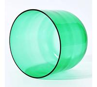 Cuenco tibetano de 6 pulgadas con nota B (432 Hz) for chakra corona, coloreado, for meditación de yoga y baño de sonido. Cuenco de cuarzo con mazo de gamuza y junta tórica.(Green)