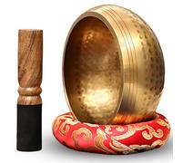 Cuenco tibetano de 8 cm, juego hecho a mano, cuenco tibetano de 7 metales, con palo de madera, bolsa de tela, para yoga, meditación y curación