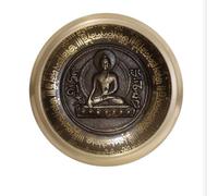 Cuenco tibetano de bronce con sonido de Buda for meditación, oración, sanación y relajación.
