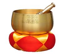 Cuenco tibetano de cobre, adorno de campana de bendición for la consagración del salón de Buda del templo del hogar.(7 inch)