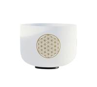 Cuenco tibetano de cristal, 8 diseño floral de la vida nota del cuenco cantor cristal cuarzo 528Hz C