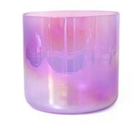 Cuenco tibetano de cristal Alchemy, cuenco de chakra de cuarzo con golpeador acrílico y junta tórica, morado claro, para yoga, curación con sonido, meditación (color: 6 pulgadas B nota, tama