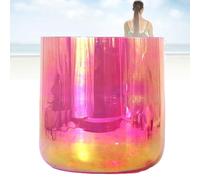 Cuenco tibetano de cristal Alchemy, cuenco de chakra de cuarzo con golpeador acrílico y junta tórica, luz cósmica clara, para meditación de yoga y curación con sonido, 8 pulgadas