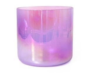 Cuenco tibetano de cristal Alchemy, cuenco de chakra de cuarzo con golpeador acrílico y junta tórica, morado transparente, para yoga, curación con sonido, meditación (color: 6 pulgadas una n