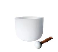 Cuenco tibetano de cristal Cuenco cantor de cristal cuarzo esmerilado blanco curativo con sonido 6 pulgadas for curar 440hz(440hz D)