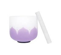Cuenco Tibetano De Cristal Cuenco de cristal 8 pulgadas con nota CBDG, cuenco canto curativo sonido cuarzo esmerilado for yoga(Purple Note B)