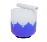 Cuenco tibetano de cristal, Cuenco tibetano de cristal 7 pulgadas, nota A, cuarzo esmerilado for meditación y curación con sonido, Yoga