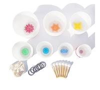 Cuenco tibetano de cristal, Cuenco tibetano de cristal de cuarzo esmerilado for chakras, kit de 7 piezas de 6 a 12 pulgadas(440hz)