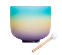 Cuenco tibetano de cristal, Cuencos tibetanos de cristal cuarzo esmerilado multicolor 432Hz/440Hz 8/10/12 pulgadas(G Throat,432hz10’’)