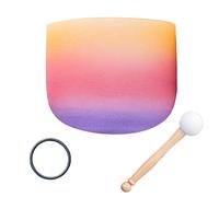 Cuenco tibetano de cristal, Cuencos tibetanos de cristal cuarzo esmerilado multicolor 432Hz/440Hz 8/10/12 pulgadas(E Solar,440hz12’’)