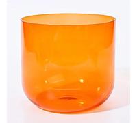 Cuenco tibetano de cristal de chakra del plexo solar de 8.0 in con mazo de gamuza y junta tórica, cuenco de sonido de cuarzo con luz cósmica de alquimia de colores for meditación de yoga y curación de