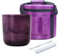 Cuenco tibetano de cristal de colores con estuche for meditación y sanación sonora que equilibra los chakras.(440Hz,6.5inch D4)