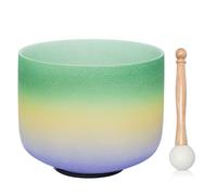 Cuenco tibetano de cristal de colores, cuenco con sonido esmerilado 99,99% natural, cuenco musical for chakras, ideal for yoga, relajación, meditación y curación con sonido (Size : 10Inch E Note)