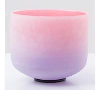 Cuenco tibetano de cristal de cuarzo esmerilado de 8 pulgadas con nota E for el chakra del plexo solar, con mazo de goma y junta tórica(440Hz)