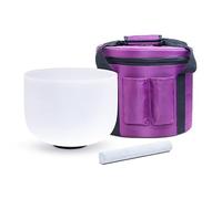 Cuenco tibetano de cristal de cuarzo esmerilado for meditación de yoga, cuenco tibetano de cristal con bolsa gratis, golpeador de gamuza y junta tórica, cuenco de sonido de pureza(Size:10 Inch)