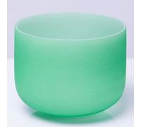 Cuenco tibetano de cristal de cuarzo for chakras de 8 pulgadas y 432 Hz for meditación de baño de sonido, instrumento de sonido de colores con mazo de gamuza y junta tórica.(Green,D note)