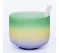 Cuenco tibetano de cristal esmerilado, mezcla de 3 colores, cuenco de sonido de chakra pulido a mano, instrumento de curación de sonido, regalo for meditación de yoga Zen (Color : B_10Inch 440Hz)