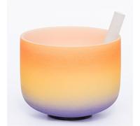 Cuenco tibetano de cristal esmerilado, mezcla de 3 colores, cuenco de sonido de chakra pulido a mano, instrumento de curación de sonido, regalo for meditación de yoga Zen (Color : G_9Inch 440Hz)