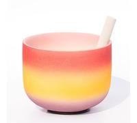 Cuenco tibetano de cristal esmerilado, mezcla de 3 colores, cuenco de sonido de chakra pulido a mano, instrumento de curación de sonido, regalo for meditación de yoga Zen (Color : A_9Inch 440Hz)