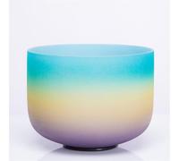 Cuenco tibetano de cristal esmerilado, mezcla de 3 colores, cuenco de sonido de chakra pulido a mano, instrumento de curación de sonido, regalo for meditación de yoga Zen (Color : C_10Inch 432Hz)