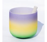 Cuenco tibetano de cristal esmerilado, mezcla de 3 colores, cuenco de sonido de chakra pulido a mano, instrumento de curación de sonido, regalo for meditación de yoga Zen (Color : E_8Inch 440Hz)
