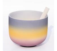Cuenco tibetano de cristal esmerilado, mezcla de 3 colores, cuenco de sonido de chakra pulido a mano, instrumento de curación de sonido, regalo for meditación de yoga Zen (Color : D_10Inch 440Hz)