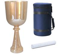 Cuenco tibetano de cristal portátil for meditación y baño de sonido, cuenco de cuarzo puro colorido con sonido de chakras, martillo de percusión y mochila de viaje.(432Hz,6inch G note)