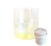 Cuenco tibetano de cristal transparente degradado - Cuenco de sonido de 432 Hz con estuches de transporte resistentes, regalo for yoga, meditación y curación de sonido (Color : Yellow_6Inch A Note)