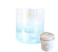 Cuenco tibetano de cristal transparente degradado - Cuenco de sonido de 432 Hz con estuches de transporte resistentes, regalo for yoga, meditación y curación de sonido (Color : Blue_6Inch A Note)