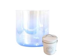 Cuenco tibetano de cristal transparente degradado - Cuenco de sonido de 432 Hz con estuches de transporte resistentes, regalo for yoga, meditación y curación de sonido (Color : Indigo_6Inch A Note)