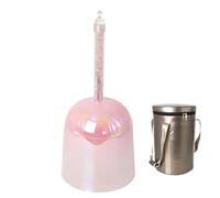 Cuenco Tibetano De Cuarzo Transparente Con Mango De Color De 15 Cm, Cuenco De Afinación Profesional De 7 Tonos, For Aliviar El Estrés, Terapia De Sonido Budista, Con Martillo(C4 tone,432hz)