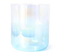 Cuenco tibetano de luz cósmica, cuenco de sonido de cristal de cuarzo chakra azul degradado transparente, alivia la fatiga y la ansiedad, para principiantes y profesionales (color: