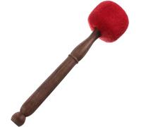 Cuenco tibetano de madera con cabeza de cuero, suministros budistas para relajación, yoga, curación, conciencia plena (batidor de tambor)