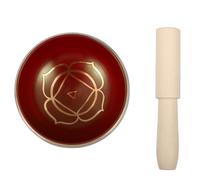 Cuenco Tibetano de Meditación de Cobre Rojo, Instrumento Manual | Juego de Cuencos Cantores, Base de Madera Incluida, para Viajar y Vacaciones, Apto para Hombres y Mujeres