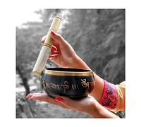 Cuenco tibetano de oración con palo de madera, cuenco de meditación, musicoterapia, 9 cm.