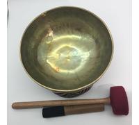 Cuenco tibetano del Himalaya hecho a mano de 9.5 pulgadas, batido a mano, siete cuencos tibetanos de metal martillados a mano del Himalaya por Singing Bowl Nepal