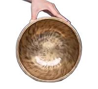 Cuenco tibetano hecho a mano, curación con sonido de luna llena engrosada